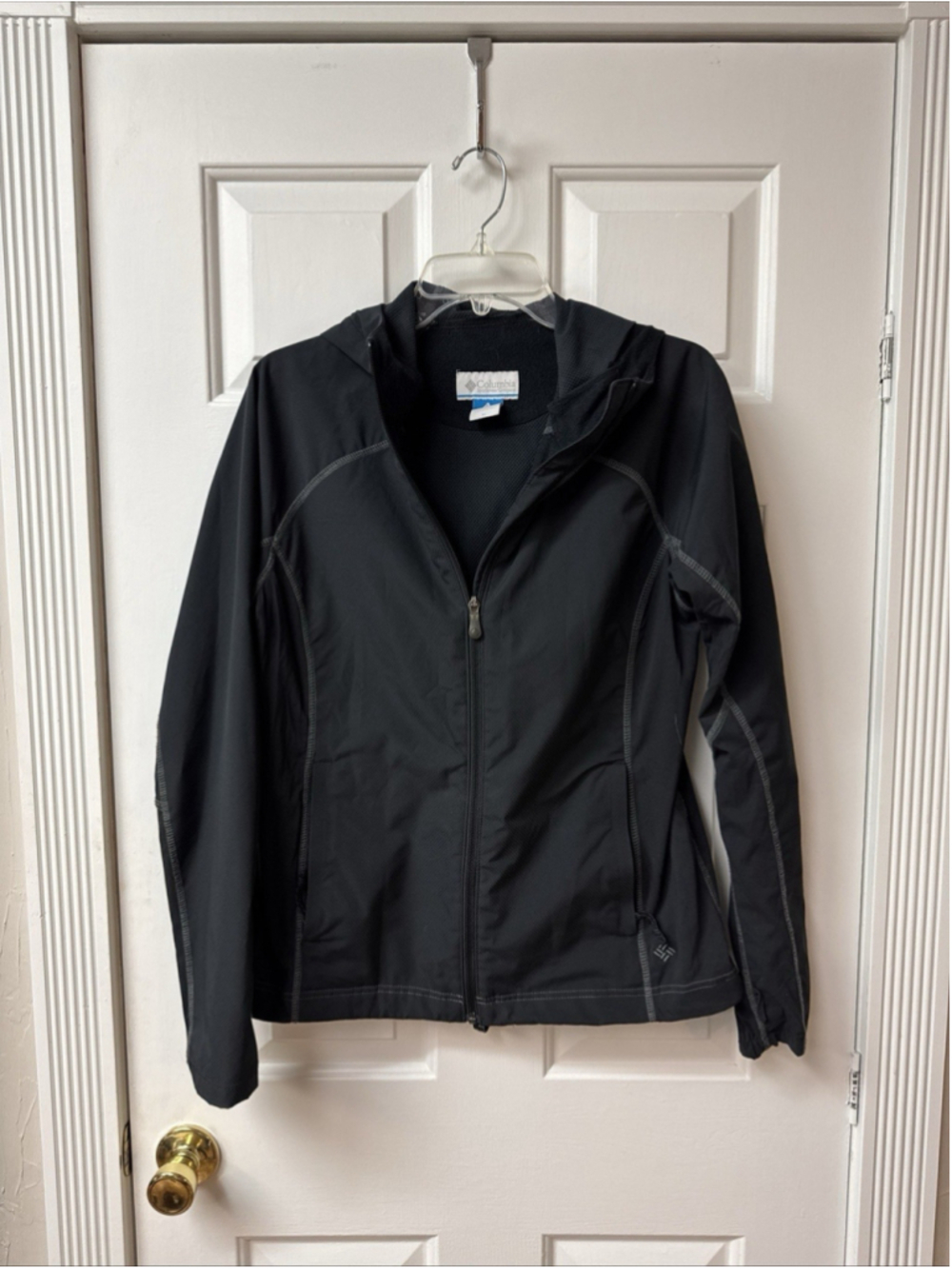 Columbia Jacket Mens XL Black Gray Hooded Interchange Soft Shell